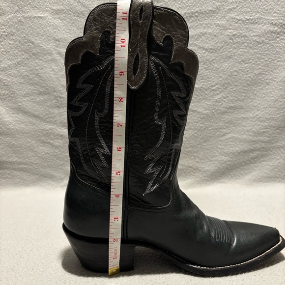 El Vaquero unisex dark gray western cowboy boots custom handmade in Texas - Picture 12 of 12